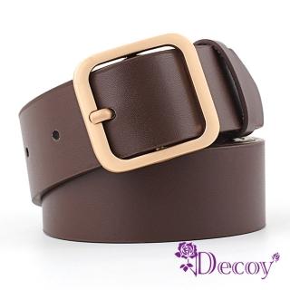 【Decoy】方金扣頭＊中性簡約時尚皮帶/咖