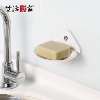 【生活採家】廚房強力無痕貼純白肥皂架(#57002)
