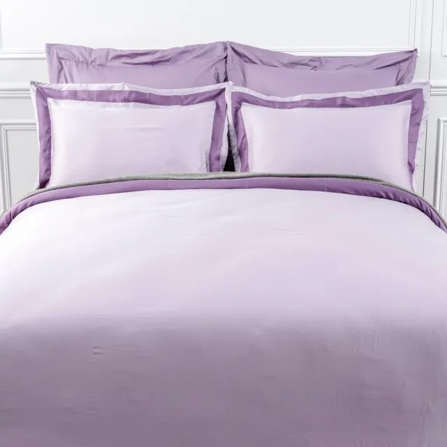 【HOLA】雅緻天絲素色歐式枕套2入絳紫