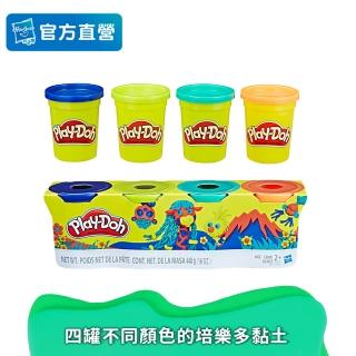 【PLAYDOH 培樂多】補充罐系列-4色組經典款 4OZ-D款(幼兒/ 寶寶玩具、啟蒙玩具、創意DIY、五感發育)