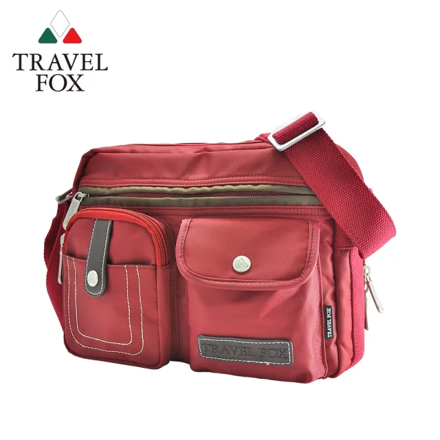 【TRAVEL FOX 旅狐】撞色雙層隨身斜背包/側背包/女包/包包(TB605-04 紅色)