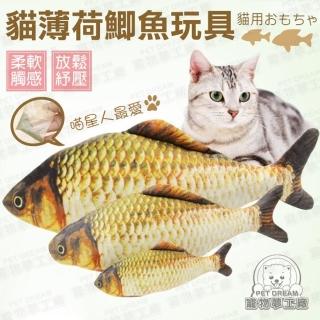 【寵物夢工廠】貓薄荷鯽魚玩具S號-買一送一(寵物玩具/鯽魚抱枕/模擬魚)