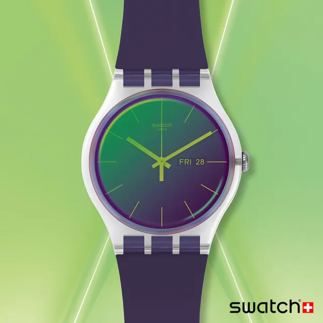 【SWATCH】Transformation系列手錶 POLAPURPLE 極地粉紫 瑞士錶 錶(41mm)