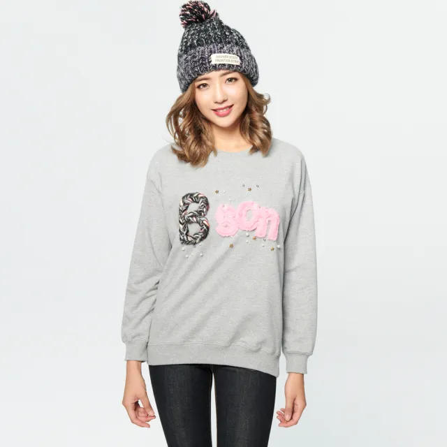 【BOBSON】女款BSN粉色毛上衣(37078-82)
