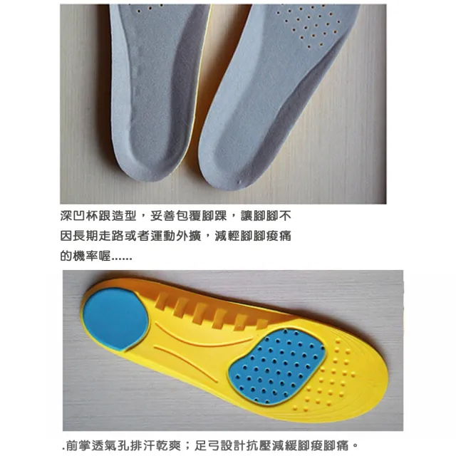 【MAGICSHOP】CC023新款舒適減震運動鞋墊(籃球網球跑步/縮碼磨腳/足弓支撐/扁平族適用)