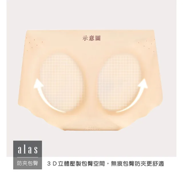 【alas】無痕女內褲 升級裸感防夾臀 冰絲低腰三角女性內褲 M-XL (膚色)