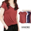 【Amore】比特棉彈性圓領顯瘦修身上衣9色(穿搭必備多色百搭上衣)