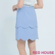【RED HOUSE 蕾赫斯】素面波浪合身裙(淺藍色)