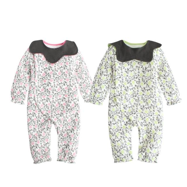 【Baby 童衣】長袖連身衣 花苞圍領造型爬衣 92026(共兩色)