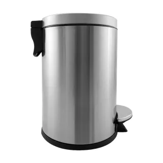 【H&K家居】靜悅緩降踏式垃圾桶12L-砂鋼色(緩降 踏式 垃圾桶)