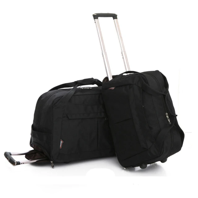 【悅生活】GoTrip 微旅行--22吋 韓版秋冬款多隔層登機拉桿行李袋 黑色(拉桿包 行李箱 防潑水 登機箱)