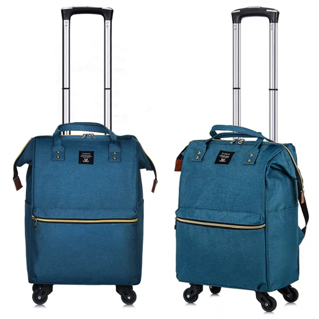 【GoTrip 微旅行】拉桿袋 登機袋 購物車 25吋學院風揹拉兩用前開式拉桿包  湖水藍(悅生活)