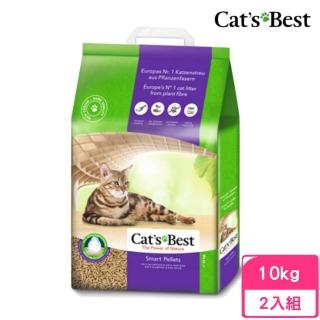 【CAT’S BEST 凱優】特級無塵凝結木屑砂（紫標凝結型）20L/10kg*2包組(貓砂、木屑砂)