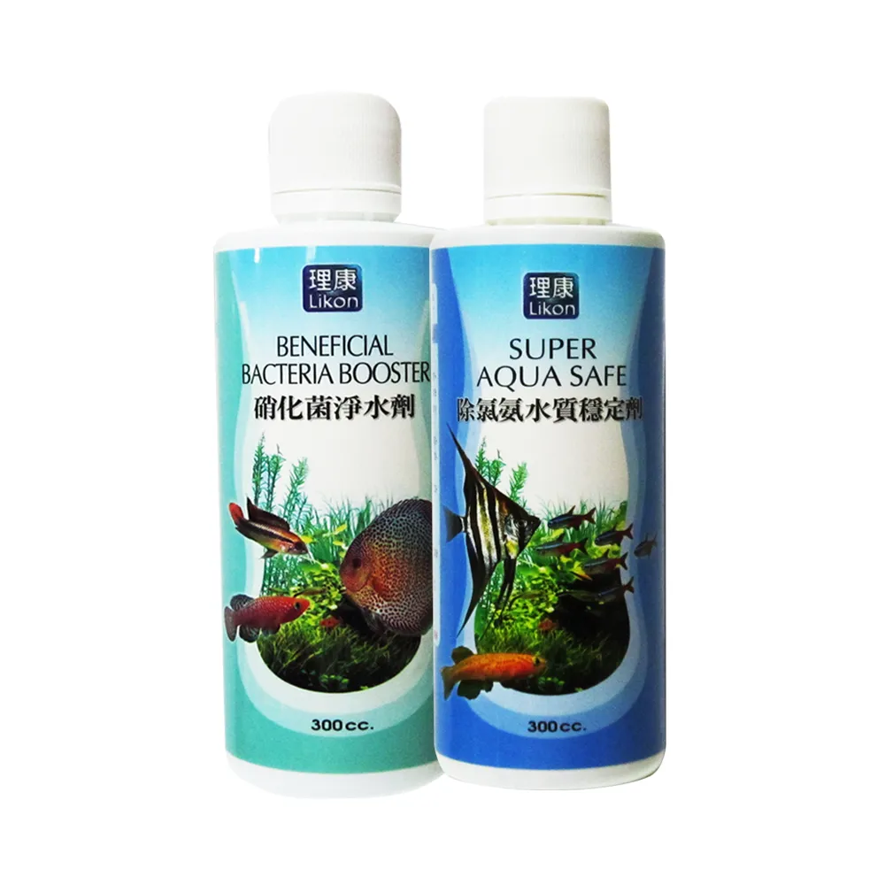 【LIKON 理康】水質處理系列_除氯氨水質穩定劑+硝化菌淨水劑300C.C.(適合觀賞魚魚缸使用)