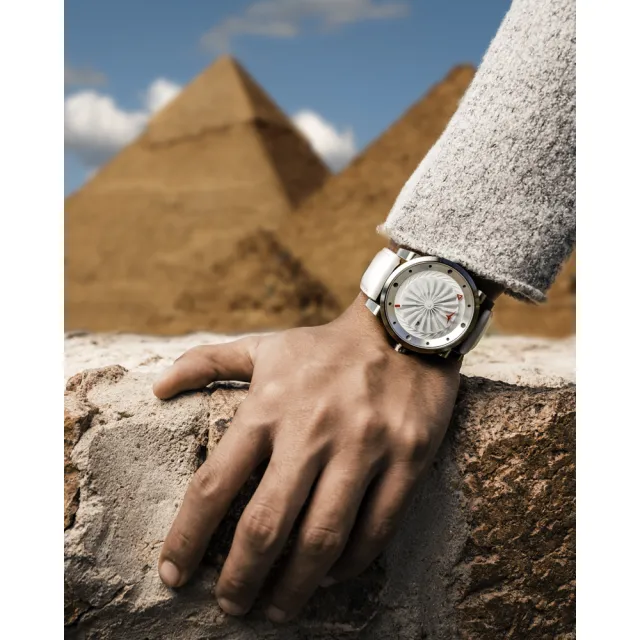 【ZINVO】時尚皮革渦輪機械腕錶-白(BMGIC)