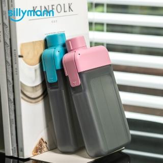 【韓國sillymann】扁平時尚水壺500ml-4色(韓國100%鉑金矽膠)