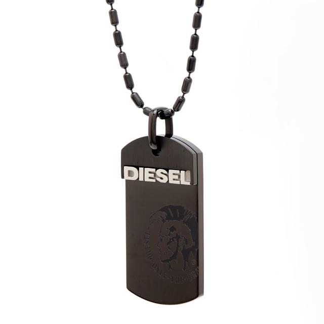 【DIESEL】純黑街頭風軍牌項鍊DX0004040(DIESEL項鍊)