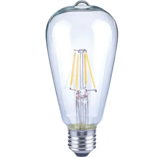 【Luxtek樂施達】愛迪生LED復古燈泡 透明燈罩 全電壓 6.5W E27 黃光 10入(燈絲燈 仿鎢絲燈 工業風 LED燈)
