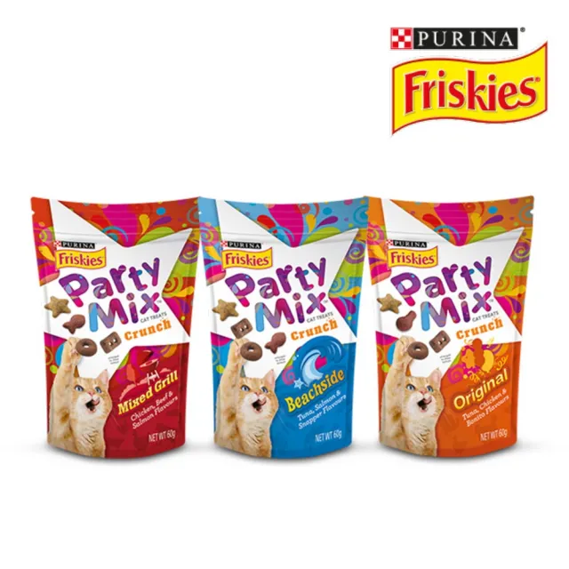 【Friskies 喜躍】Party Mix香酥餅 60g*32包組(貓零食)