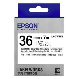 【EPSON】官方直營 標籤帶 產業用耐久型 白底黑字/36mm(LK-7WBVN)