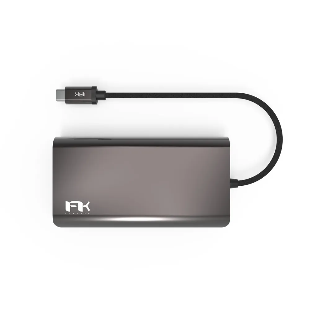 【Feeltek】8 in 1 Type-C to HDMI+VGA 多功能影音轉接器(20V3A PD 雙向充電 / HDMI4K / VGA 1080P)