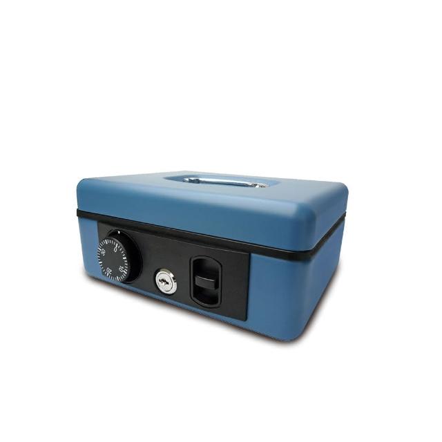 Patriot 愛國者 PS-2308 轉盤密碼現金箱，典雅藍色設計，內含隔板方便整理，雙重鑰匙與自動彈蓋功能，安全又實用。適合存放現金、證件、貴重物品等，是居家與辦公室的理想儲物選擇。