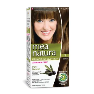 【mea natura 美娜圖塔】植萃橄欖染髮劑7號-亞麻棕色-60G+60G(擺脫顯老白髮．重現年輕髮色)