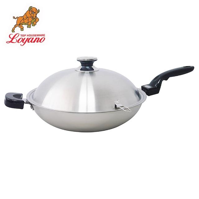 【LOYANO羅亞諾】SUS#316不鏽鋼七層複合金單把炒鍋_36cm(LY-054)