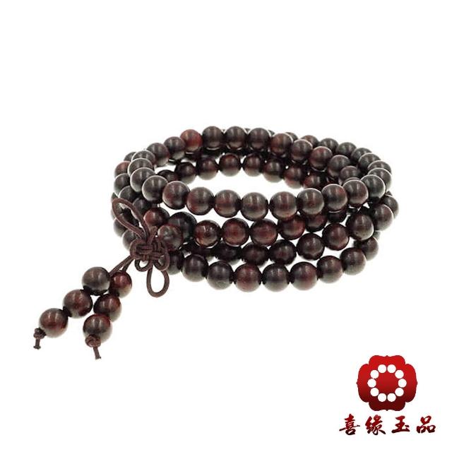 【喜緣玉品】印度小葉紫檀頂級108顆念佛珠(6mm)