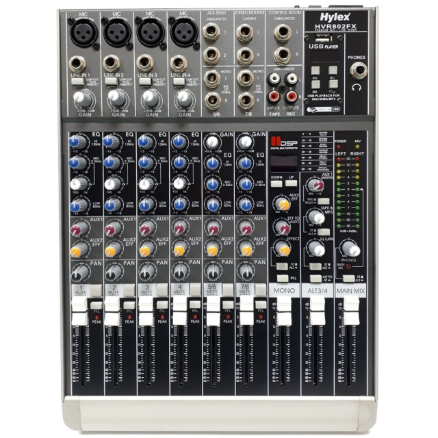 Hylex HVR-802FX 類比混音器/mixer(內置British EQ/極低噪訊麥克風前置放大)