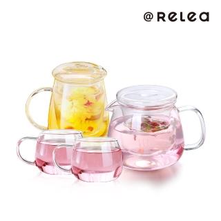 【RELEA 物生物】耐熱玻璃品茗泡茶杯壺(任選2件組)