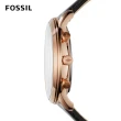 【FOSSIL 官方旗艦館】Neutra 清新時尚搭配款 黑色皮革指針手錶 44MM FS5381