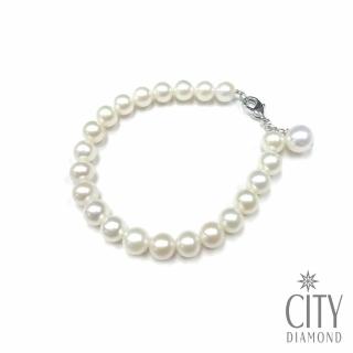 【City Diamond 引雅】網路獨家 天然珍珠 7mm 垂掛 手鍊(職人工藝系列)