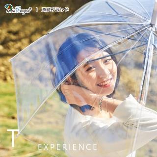 【雙龍牌】花漾日系自動透明傘櫻花傘 玻纖防風直傘雨傘(自動直立傘環保傘安全兒童傘A0557J)