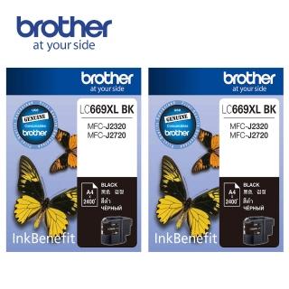 【brother】官方直營 LC669XL-BK 黑色墨水匣(黑色2入組)