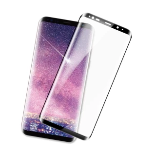 三星 S8+ 全膠貼合曲面黑9H玻璃鋼化膜手機保護貼(3入 S8+ 保護貼 S8+鋼化膜)