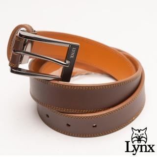【Lynx】美國山貓雅緻簡約真皮穿針式皮帶-共2色
