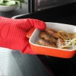 【PUSH!】廚房餐具用品防燙矽膠手套微波爐烤箱隔熱手套耐高溫(廚房防熱手套D165)