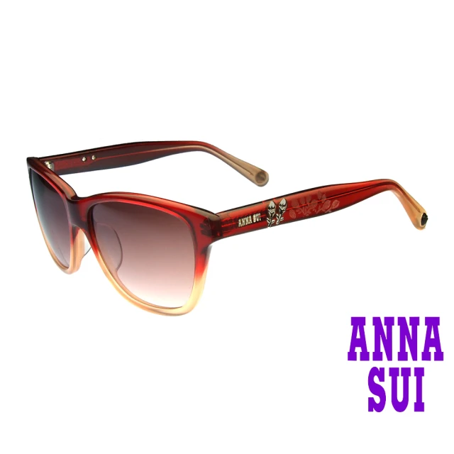 【ANNA SUI 安娜蘇】安娜浮雕系列太陽眼鏡(AS853-266-紅)