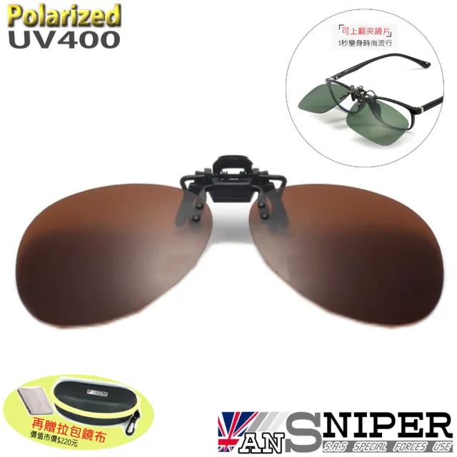 【ANSNIPER】SP-U01抗UV400保麗萊可上翻偏光圓式夾鏡/近視者的唯一選擇/銷售第一(抗UV/偏光/夾鏡/圓式)