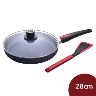【Woll】Diamond Lite 輕量鑽石 圓形平底鍋 +蓋+鏟 不沾鍋 煎鍋 28cm 1528DPS 電磁爐不可用(平輸品)