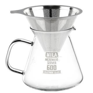 【MILA】不鏽鋼咖啡濾網壺組-600ml(2-4 cup)