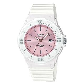 【CASIO 卡西歐】指標錶 橡膠錶帶 防水100米 白色粉面(LRW-200H-4E3)