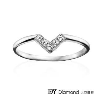 【DY Diamond 大亞鑽石】L.Y.A輕珠寶 18K白金 心戀 鑽石線戒