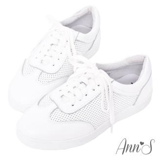 【Ann’S】超軟真牛皮經典德訓鞋第二代綁帶小白鞋(白)