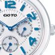 【GOTO】躍色純粹時尚陶瓷手錶-白x藍刻度(GC6106M-22-2B1)