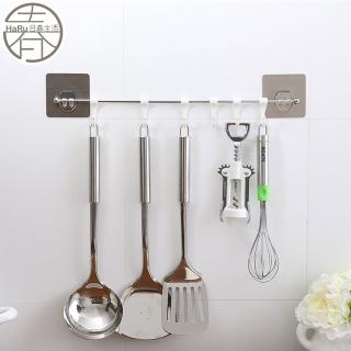 【HaRu日春生活】無痕貼掛勾架(餐具掛勾 廚房收納架 置物架 浴室掛架 抹布架)