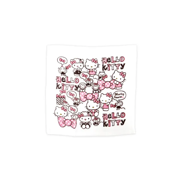 【SANRIO 三麗鷗】凱蒂貓紗布大方巾6件組(34x35cm 3圖混款)