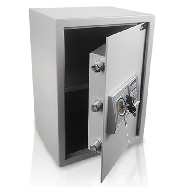 【守護者保險箱】雙鑰匙 保險箱 保險櫃 大空間 保管箱(電子密碼保險箱 大型保險箱 50EAK-灰)