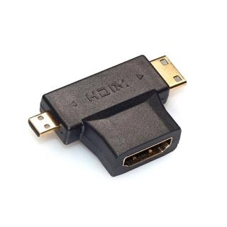 【Ainmax 艾買氏】HDMI 轉接頭二合一高畫質1080P鍍金接頭(Micro HDMI 及 Mini HDMI 精密轉接頭)